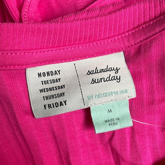 Anthropologie Saturday Sunday super cute ribbed pink dress - Picture 6 of 14